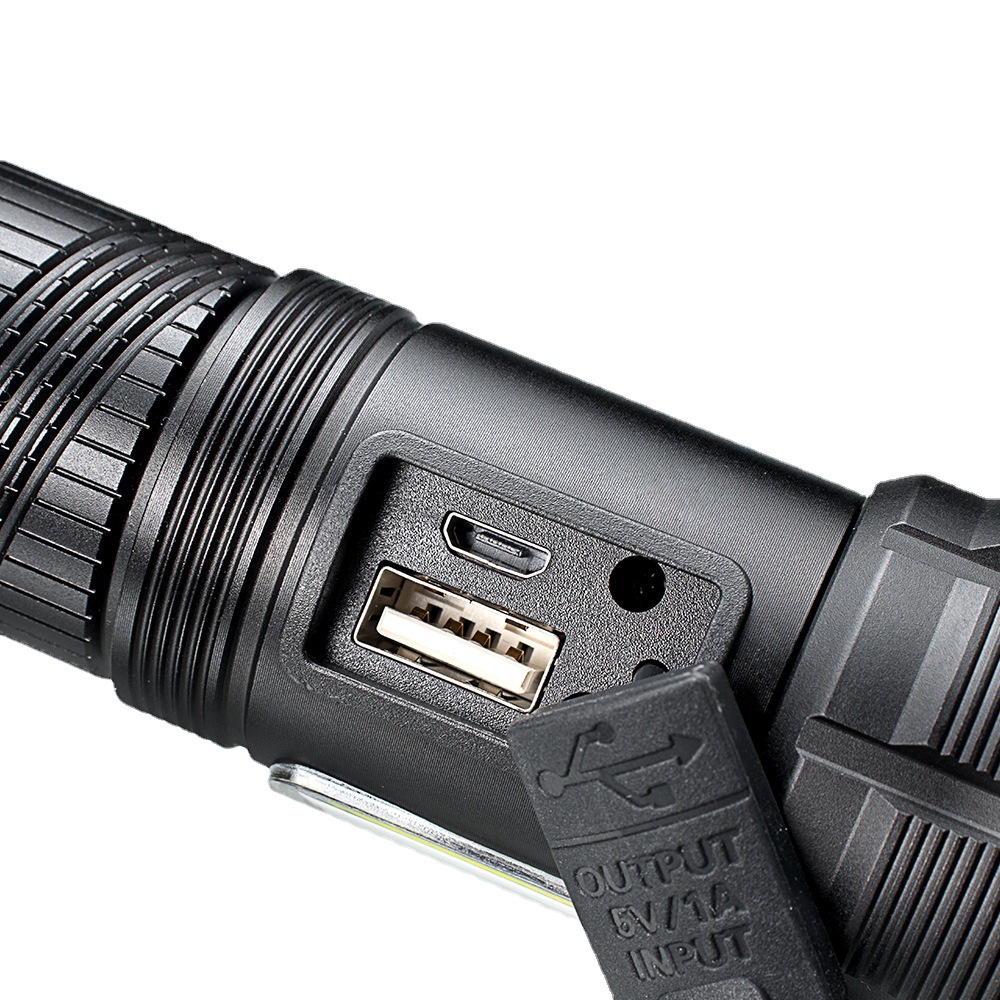 YM126 Rechargeable Zoom 1000Lm COB Multifunctional Flashlight
